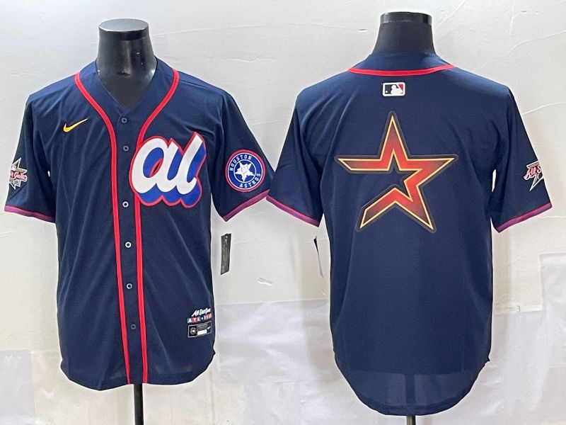 Men 2025 Houston Astros Blank Drak Blue All star Nike MLB Jersey style 5